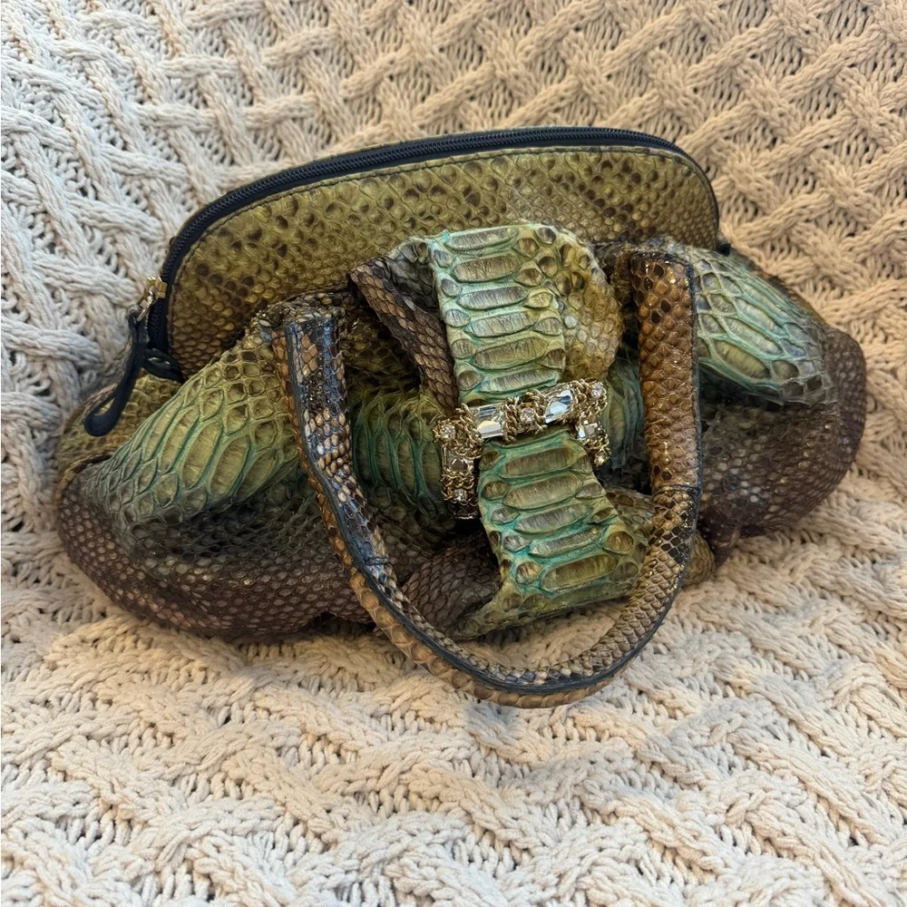 Ghibli Genuine Python‎ Skin Handbag Italian Designer